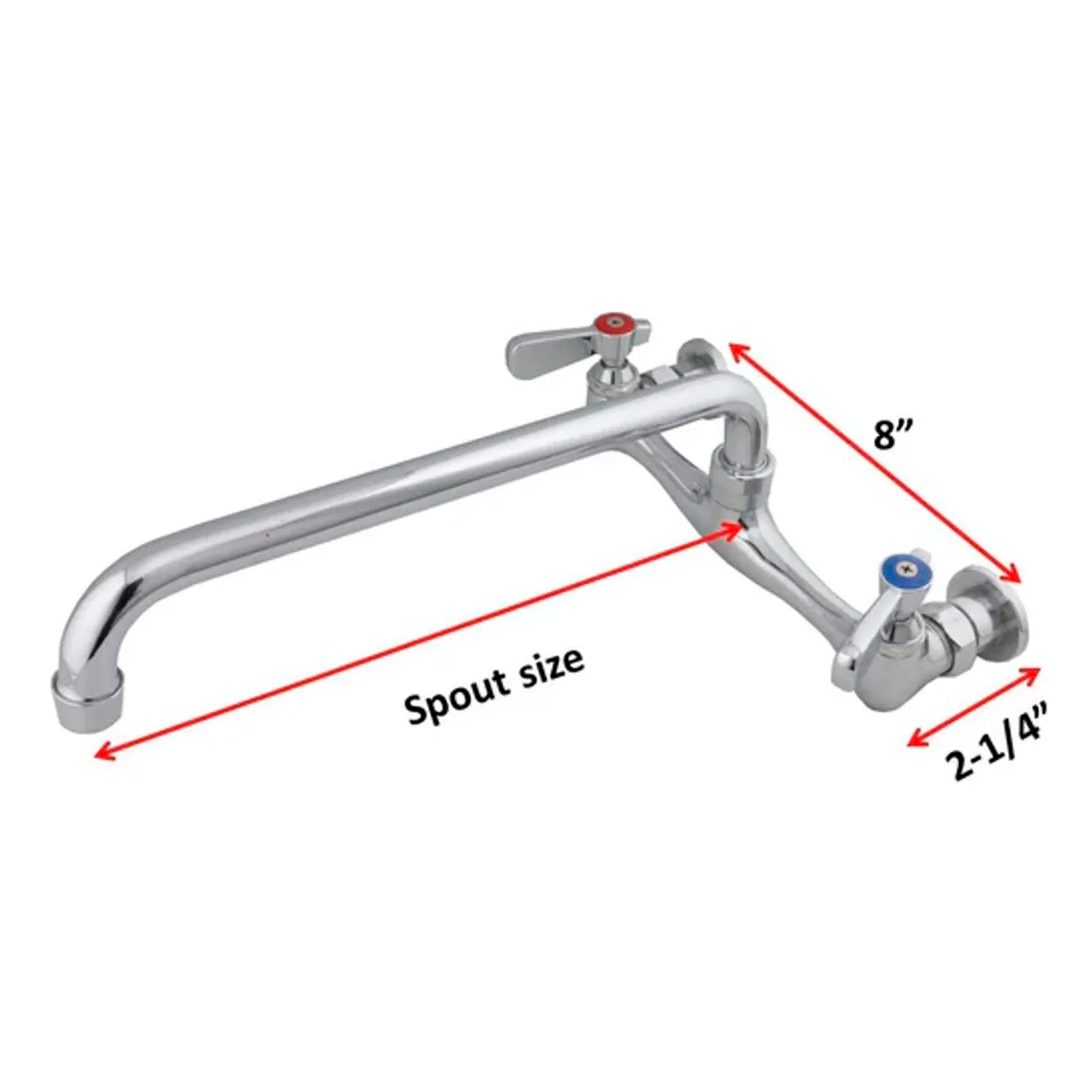 Aa-712g Grifo De Pared De 8 Pulgadas Uso Comercia
