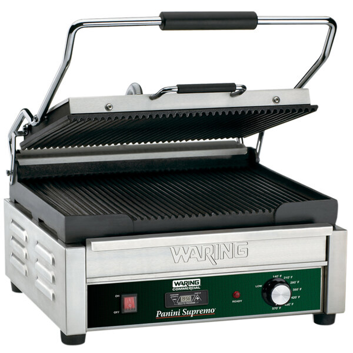 Panini parrilla para sándwiches ranuradas Waring WPG250T
